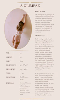 a glimmer page with a woman in lingerie